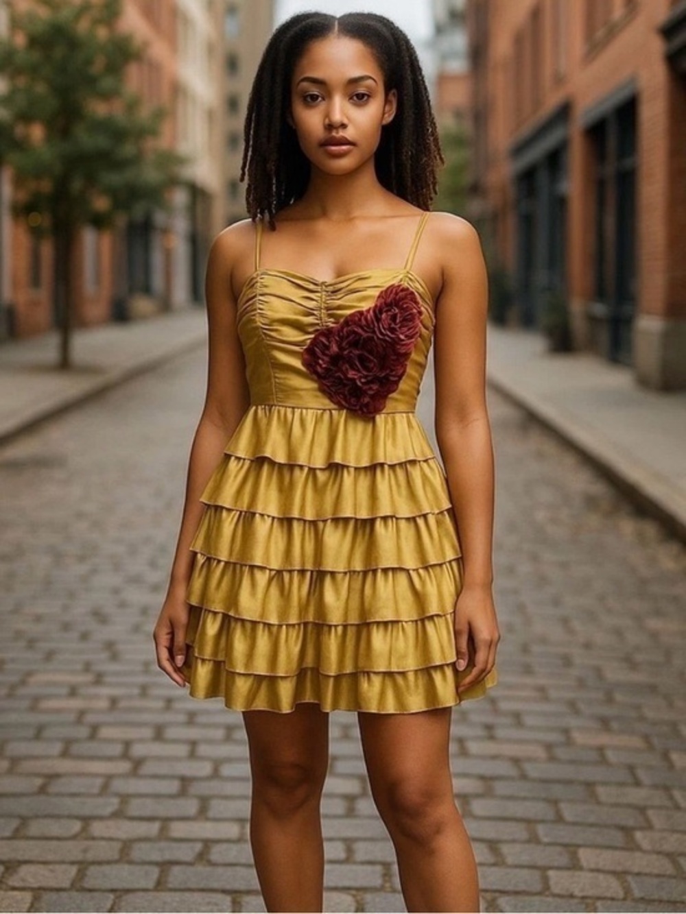 TWELVE BY TWELVE Los Angeles Gold Cocktail Homecoming Prom Dress - Large
